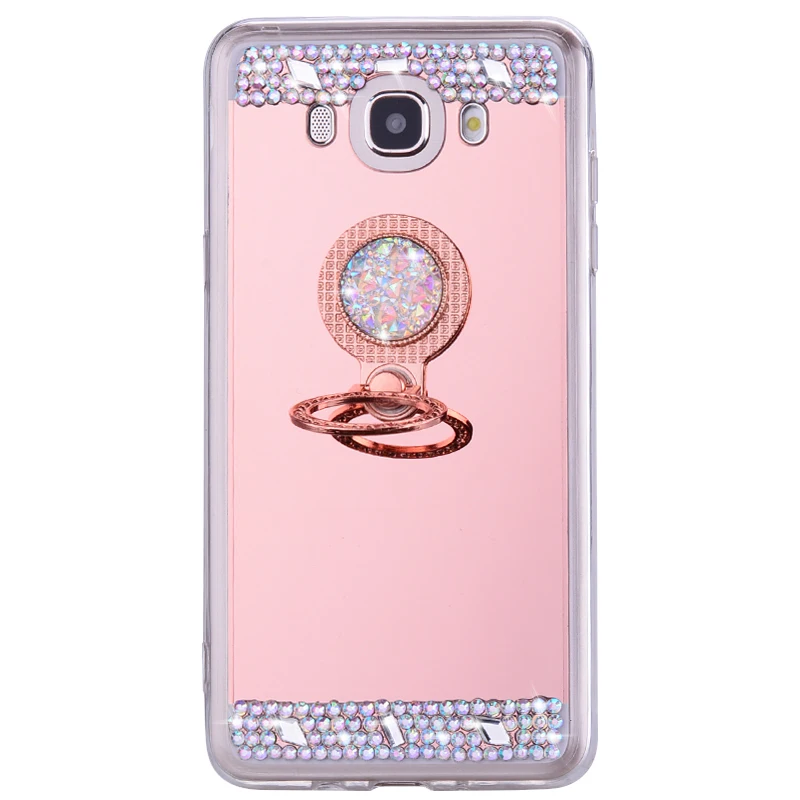 Блестящий чехол для Samsung A3 A5 A7 A8 J3 J5 J7 (2016) (2017) Версия ЕС Prime DIY Ring Stand мягкий TPU