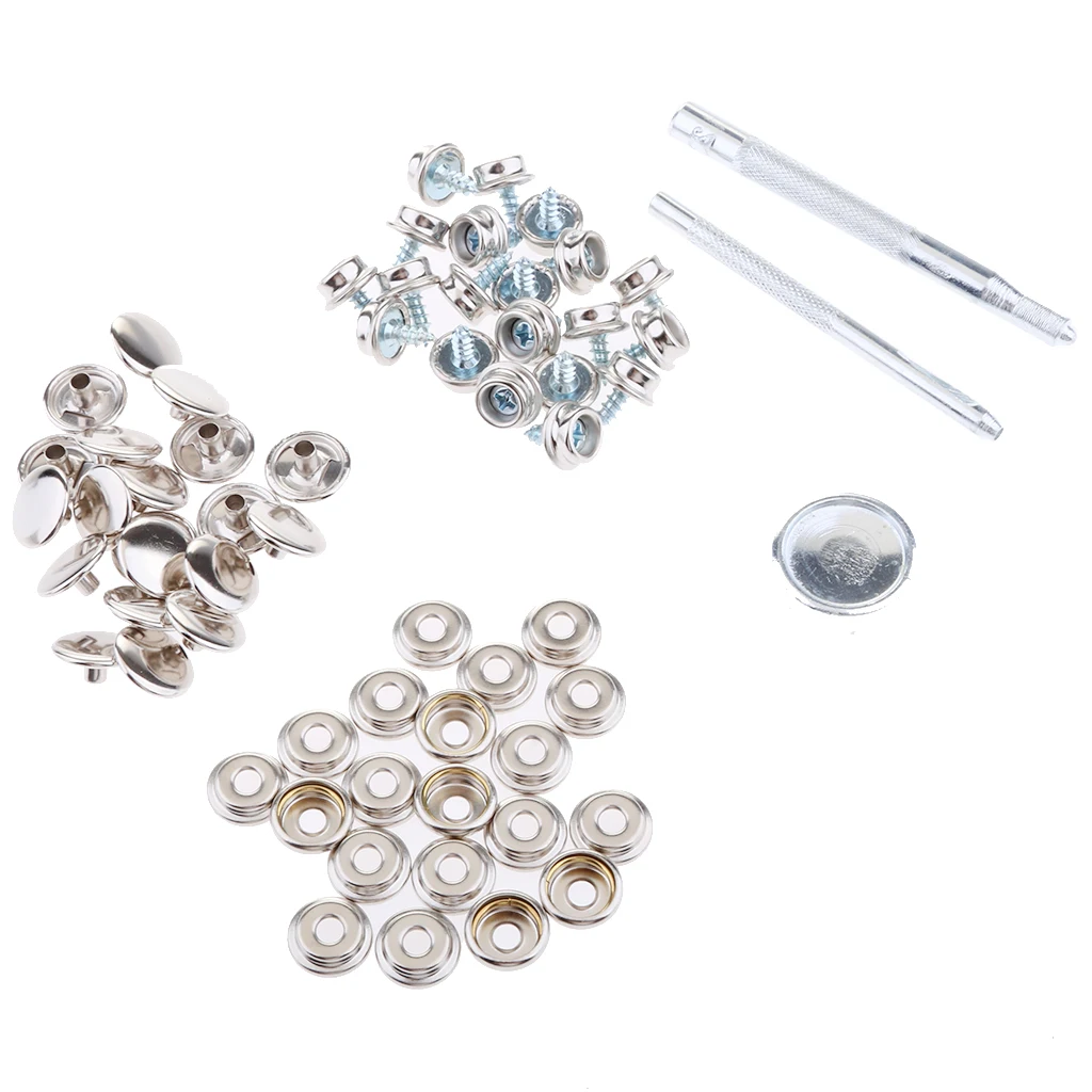 

153Pcs Boat Canvas Fabric Snap Cover 12mm Screw Stud Button Socket Fastener Kit