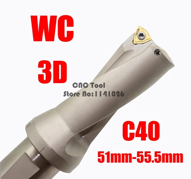 WC C40 3D SD 51 52 53 54 55 мм U тип сверла для WC080412MT вставки U сверлильные неглубокие отверстия Индексируемые вставки сверла
