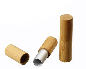 

Natural bamboo design lip balm container lipstick tube DIY cosmetic containers, lip gross tubes, bamboo lip stick bottle SN383