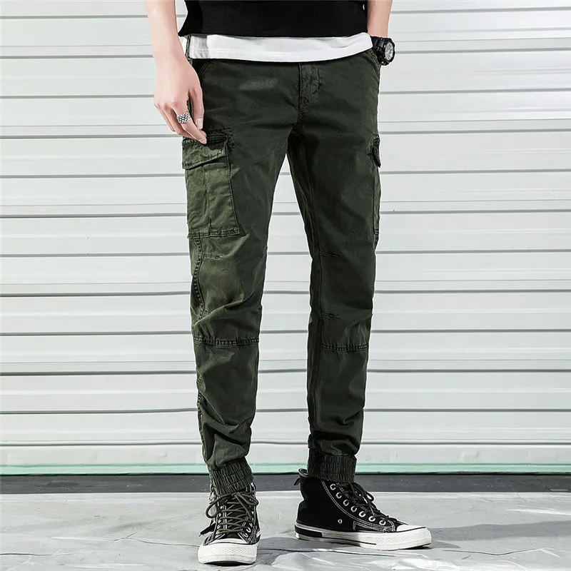 Men Casual Pants Cotton Casual Men s Summer Pants Multi Pocket Cargo Pants Military Overall Outdoor 1
