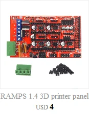 Mega 2560 R3 1 шт. RAMPS 1,4 панель управления 5 шт. DRV8825 или A4988 шаговый двигатель привод 3d части принтера