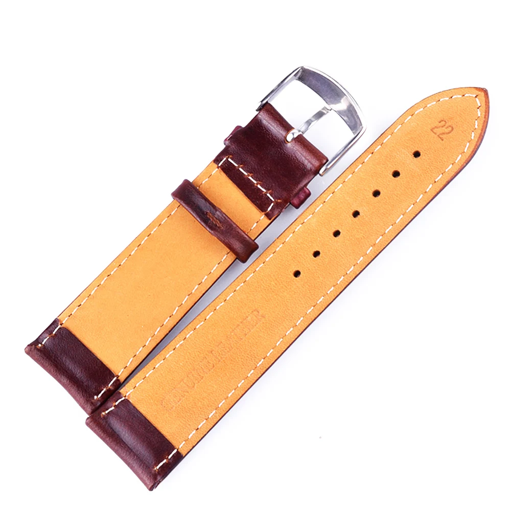 Кожаный ремешок мужские женские наручные часы 18 мм 20 мм 22 мм 24 мм ремешок для часов кожаный серебристый золотой черный коричневый