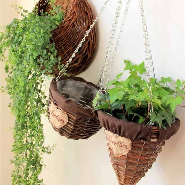 Aliexpress Home Decor Accessories Woven Flower Baskets For Home Decor Accessories Woven Flower Baskets For Arrangement Wall Hanging Rattan Garden Plant Planter