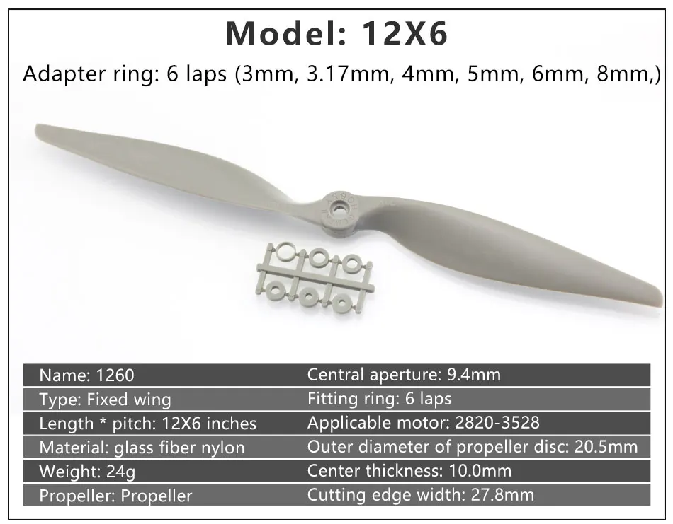 Нейлоновый пропеллер Gemfan Apc 8X4/8X6/9X4,5/9X6/10x5/10X6/10x7/11x5,5/12x6/ 13x6,5/14x7/15X8/16X8/17x10 реквизит для радиоуправляемой модели самолета