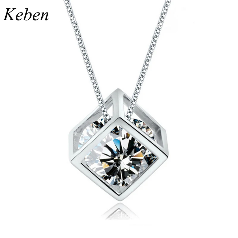 

925 Sterling Silver Necklace And Pendants Jewelry For Women Fashion Chain Luxurious Big CZ Crystal Stone Accessories