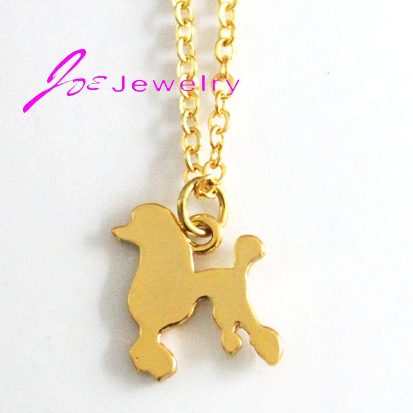 5pcs Fine Jewelry Poodle Dog Necklace Out line Poodle Dog Pendant