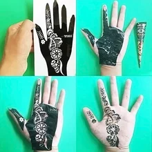 3 шт хны шишки красный коричневый черный+ 20 шт трафареты временные татуировки наборы боди-арт Mehandi чернила для краски тела JIU55