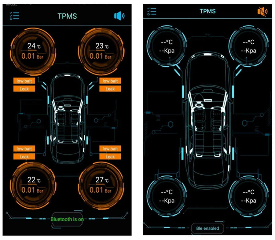 TPMS Bluetooth 4,0 монитор давления в шинах Система 4 внутренний/внешний датчик работает Android/iOS мобильный телефон приложение дисплей