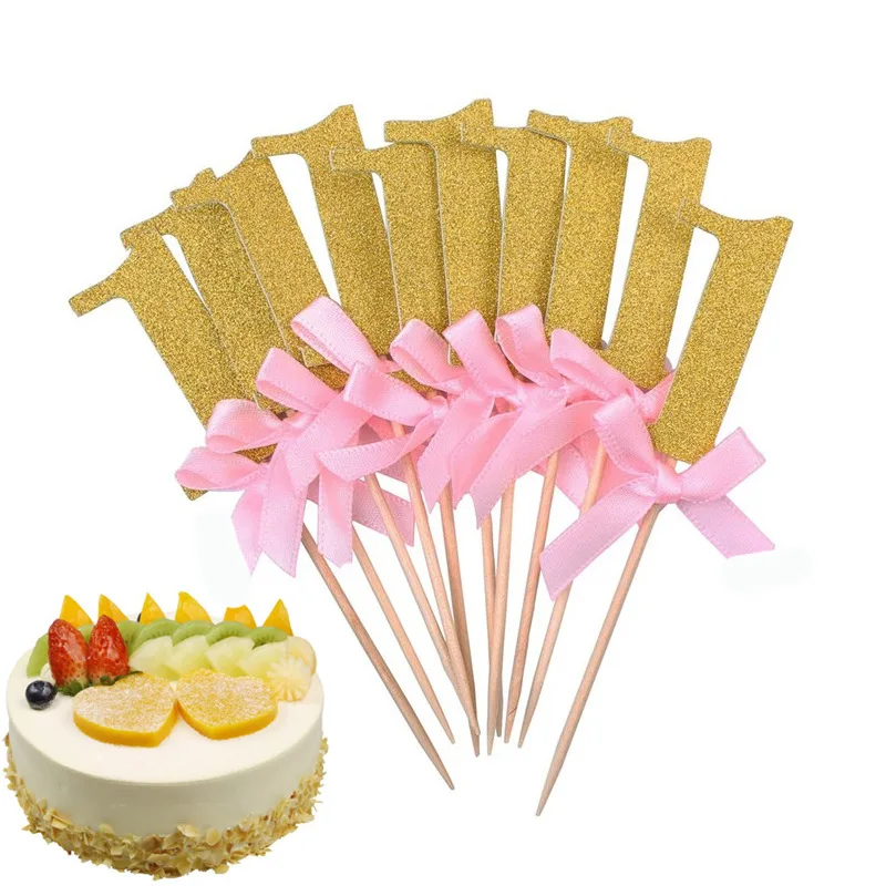 10pc 1st Happy Birthday Animal Cake Cupcake Toppers First Party Decorations Kids Boy Girl 1 Year Princess Supplies Babyshower | Дом и сад