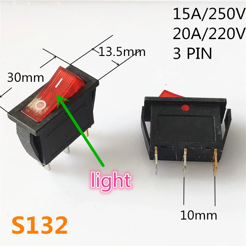 SPST KCD 3PIN 6PIN вкл/выкл квадратный лодочный кулисный переключатель DC AC 16A/250V Автомобильная приборная панель пластиковый переключатель дропшиппинг - Цвет: S132