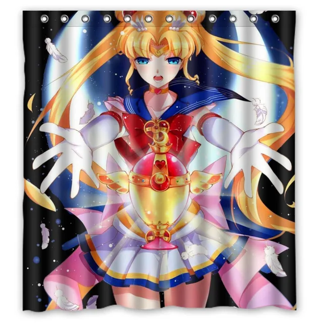 3073 039 Anime Japonais Sailor Moon Fille Princesse Design Personnalisé Rideau De Douche De Bain Personnalisée Rideau 180 X 180 Cm Dans Rideaux De