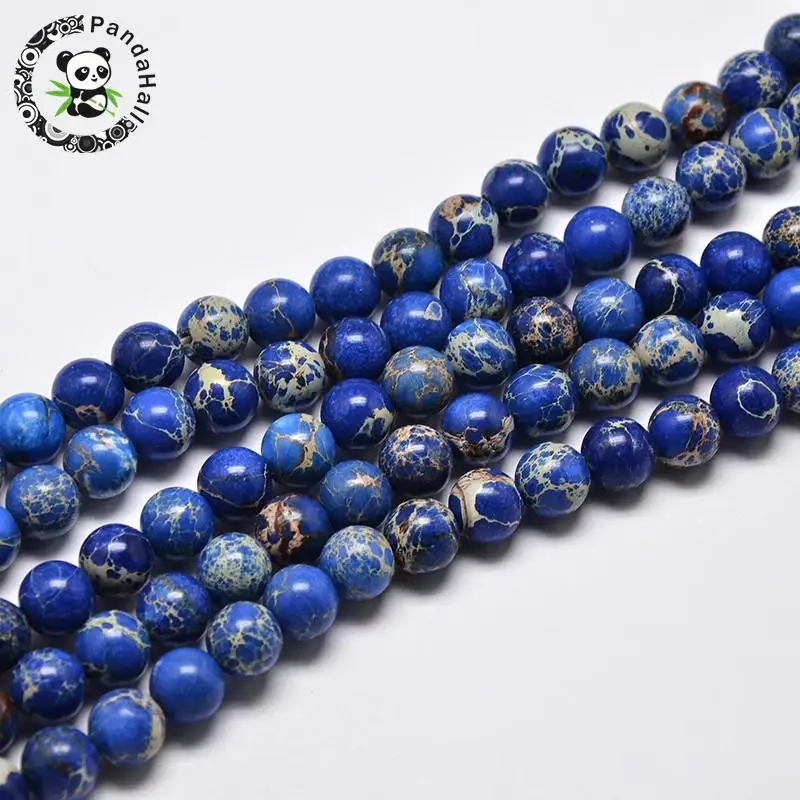 

6/8/10mm Dyed & Heated Blue Round Natural Regalite Beads For Jewelry Making DIY, Hole: 1mm; about 38pcs-62pcs/strand, 15.7"