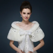 Шарфы wrap s искусственный мех Свадебная Зимняя мода свадебная шаль для невесты пальто wBridesmaid wrap Белый