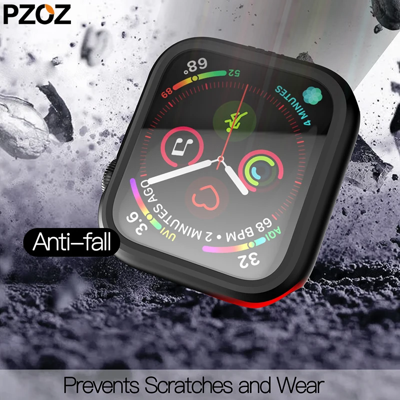 PZOZ для apple watch 4 5 Чехол для часов 40 мм 44 мм чехол для apple watch 1 2 3 защитный чехол 38 мм 42 мм Защитная пленка для экрана