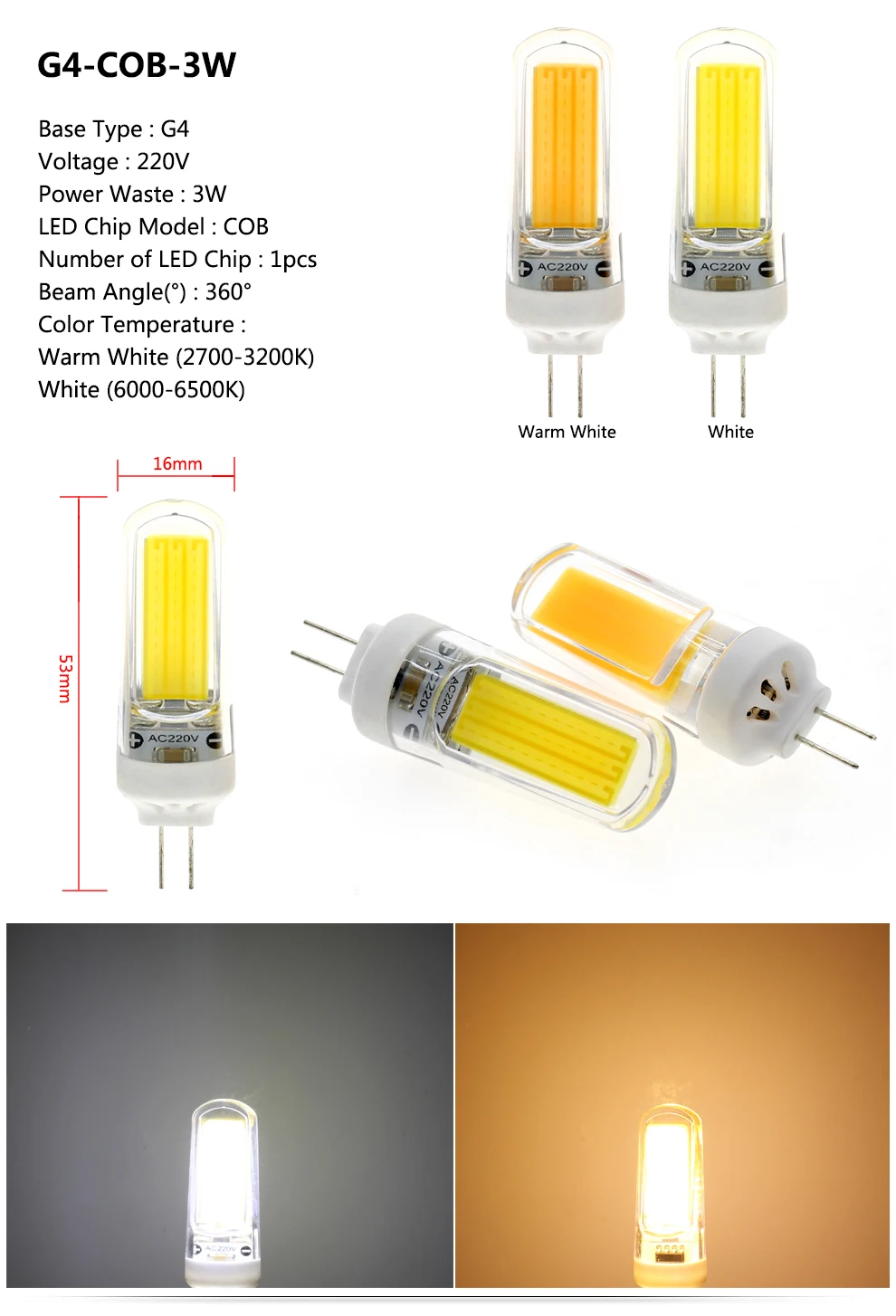 Светодиодный Lampen уличная лампа свет G4 AC 220 V COB светодиодный лампы светодиодный свет лампы белый/теплый белый Сменные галогенные лампы