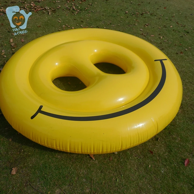 New Stock Summer Water Fun 62 Inch 160cm Inflatable Yellow Smile Face Pool  Floats Swimming Pool Toys Inflatable Air Mattress