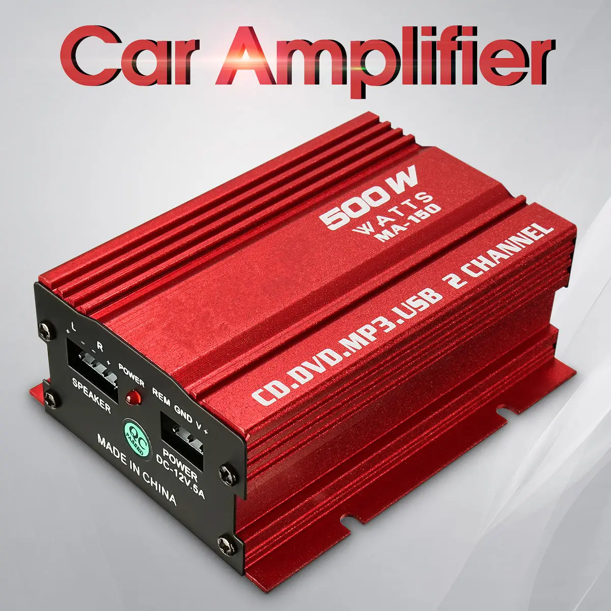 500W 12V Mini 2CH HiFi Stereo Audio Power Amplifier Car MP3 Speaker