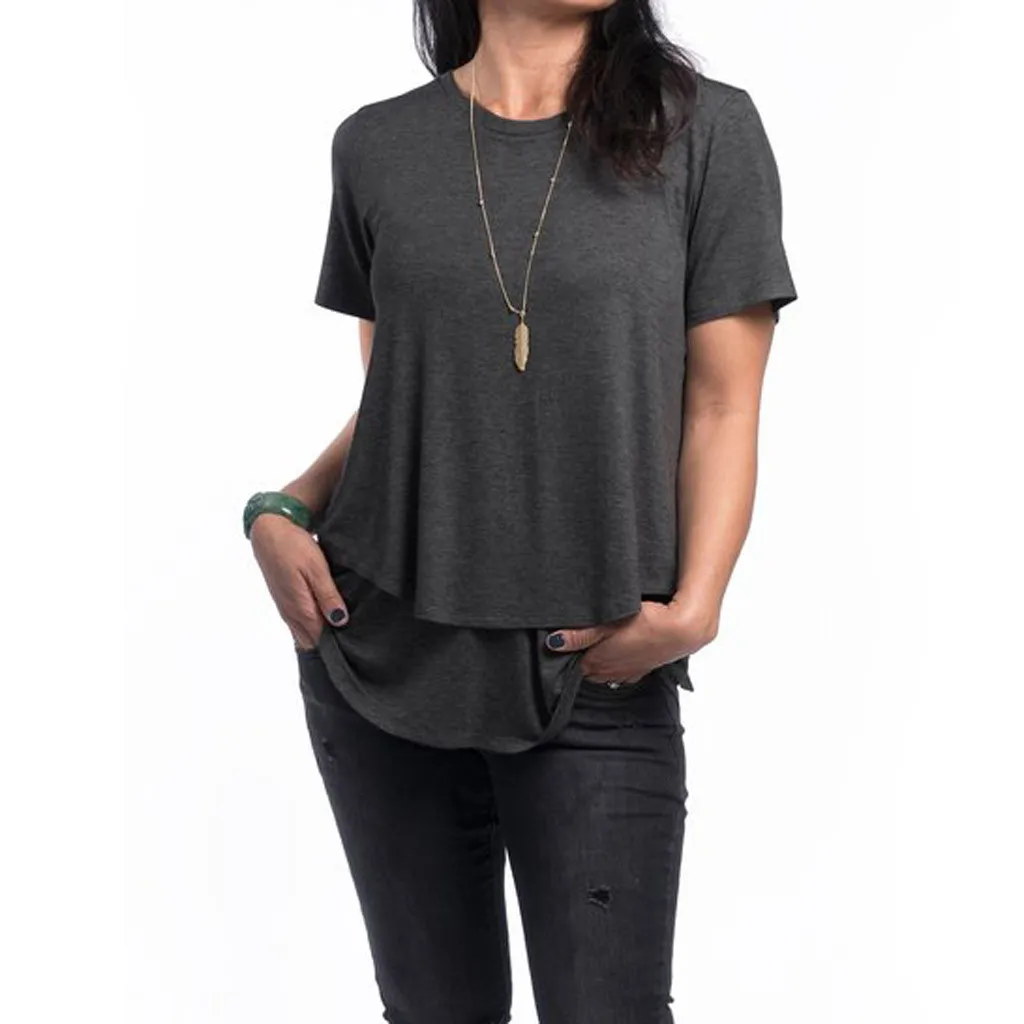 

SAGACE Maternity Blouse Breastfeeding Short Sleeve Shirt Blouse For Women Summer Breastfeeding Nusring Maternity Clothing