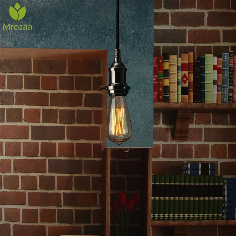 

E27 Vintage Industrial Retro Loft Pendant Light 79 Inches AC110-240V Chic Decorative Ceiling Lamp for Bedroom Home Decor