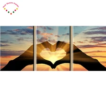 5D DIY Алмазная картина жесты любви, на заказ Полная квадратная Алмазная вышивка крестиком Алмазная мозаика Триптих домашний декор