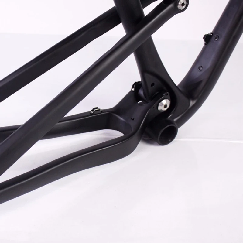 Cheap 2019 thrus T1000 Suspension Bicycle Full Toray Carbon mtb Bike Frame 29er boost mtb Frame UD matte Thru Axle 142mm mountain bike 1