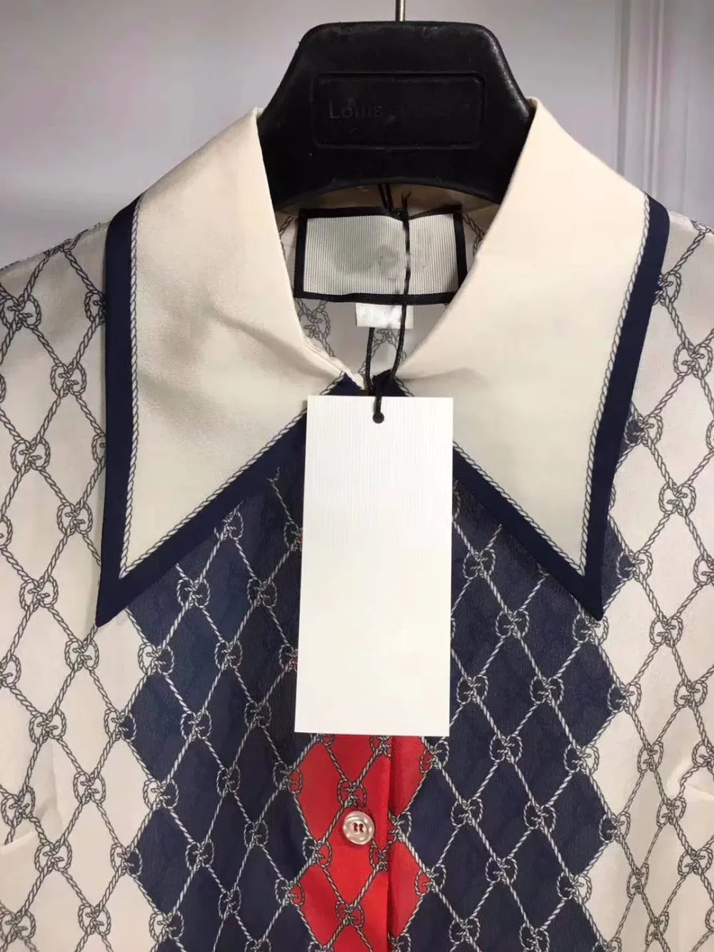 Ромб Клетчатая блуза с принтом Женская шелковый летний топ Повседневный blusa feminina высокое качество roupa feminina Элегантная сорочка