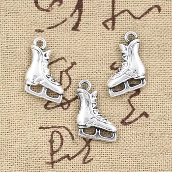 

8pcs Charms Ice Skates Shoes 17x12mm Antique Silver Color Plated Pendants Making DIY Handmade Tibetan Finding Jewelry