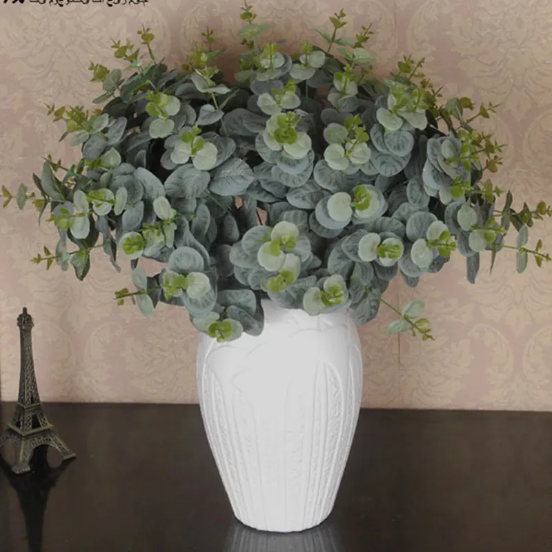 

48 Cm Eucalyptus Bouquet Tree Branches Silk Artificial Leaves Home Decoration DIY Flower Arrangment Plant Faux Foliage Wreath
