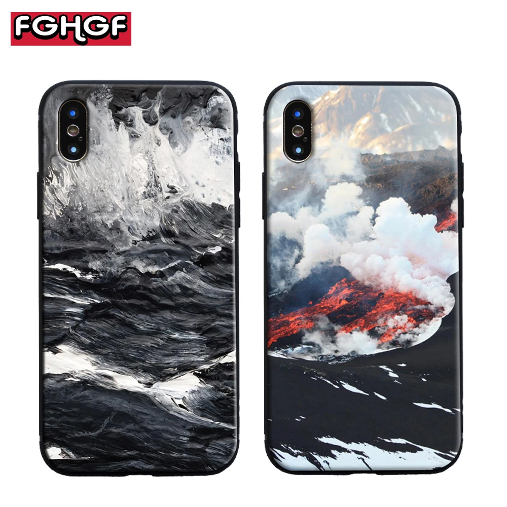 

FGHGF For iphone x Case Back Cover luxury Frosted Hard ocean phone Case funda coque capa For iphone 6 6s 7 8 plus 5s SE Case