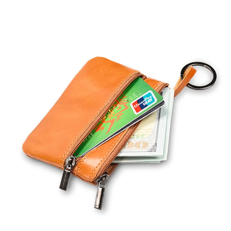 Genuine Leather Coin Purse High Quality Women Purse Small Wallet Zipper Mini Key Holder Men Card ...