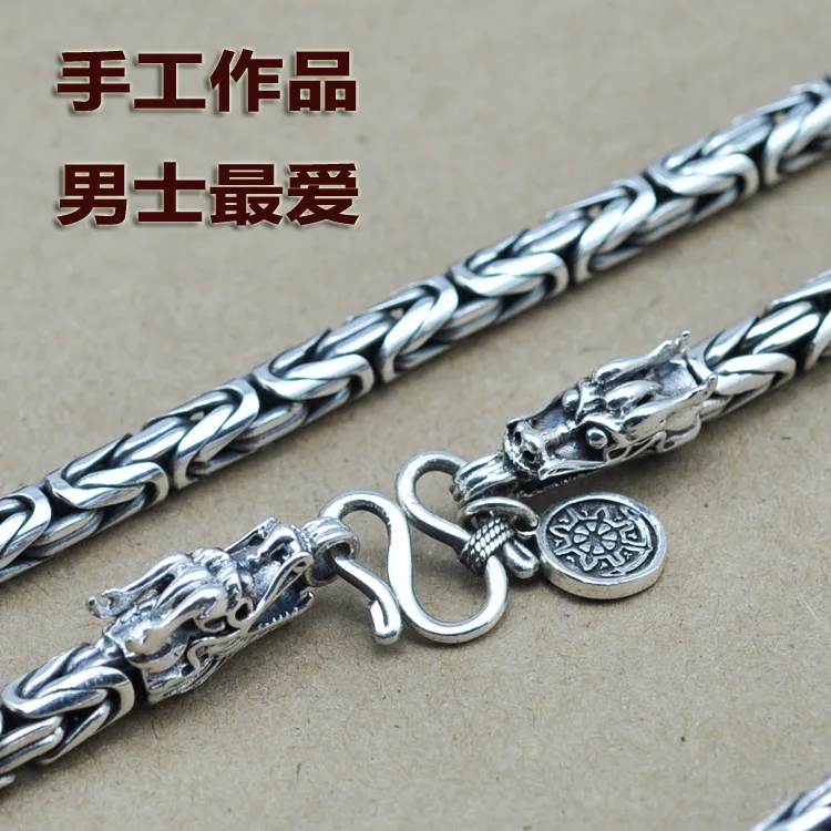 

Thai Silver Necklace 999 Men Necklace Necklace Handmade Chain Faucet Necklace Men's Pirate Boat Wholesale