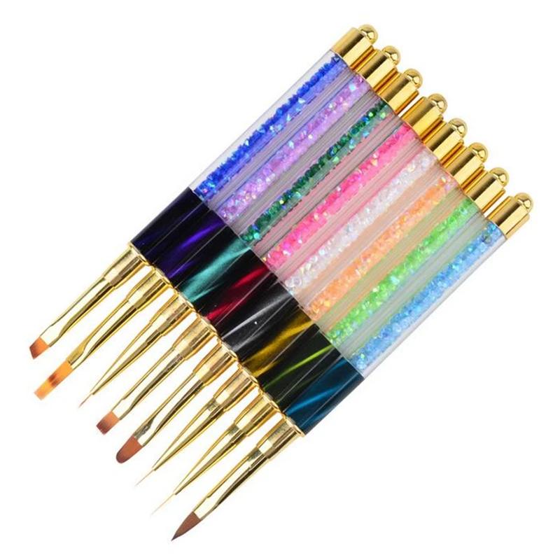 

Nail Art Cat Eye Stripes Lines Brush Painting Gradient Crystal Rhinestone Drawing Pen Acrylic Extension UV Gel Polish Manicure