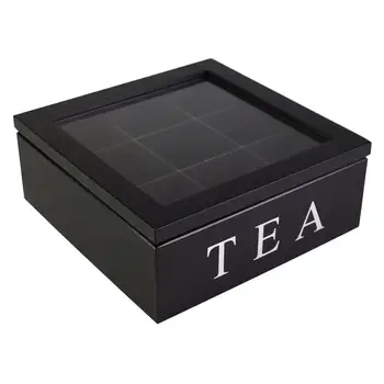 

New Wooden Tea Box Natural Bamboo Tea Bag Organizer Box Storage Case Tea Coffee Dried Flowers Protect Storage Boxes Drop Ship