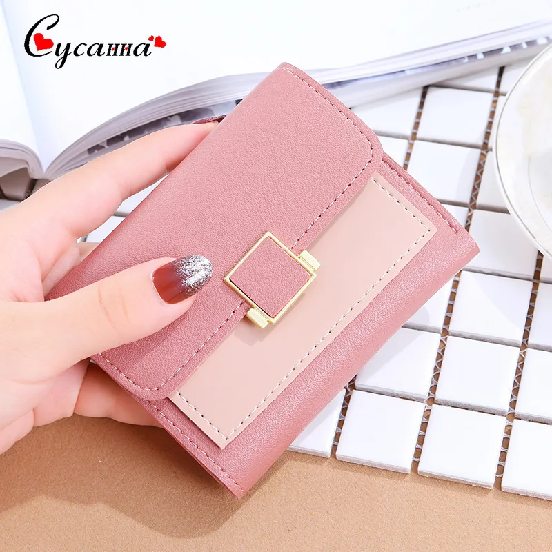 

Women Wallet Small Lovely Square Short Leather Ladies Wallets Zipper Card Holder Purses Female Coins Purse Girls Carteira