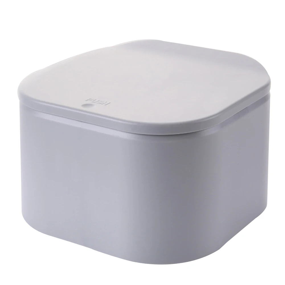 Desktop Mini Trash Can Press-on Waste Garbage Basket for Office Table@LS - Цвет: gray