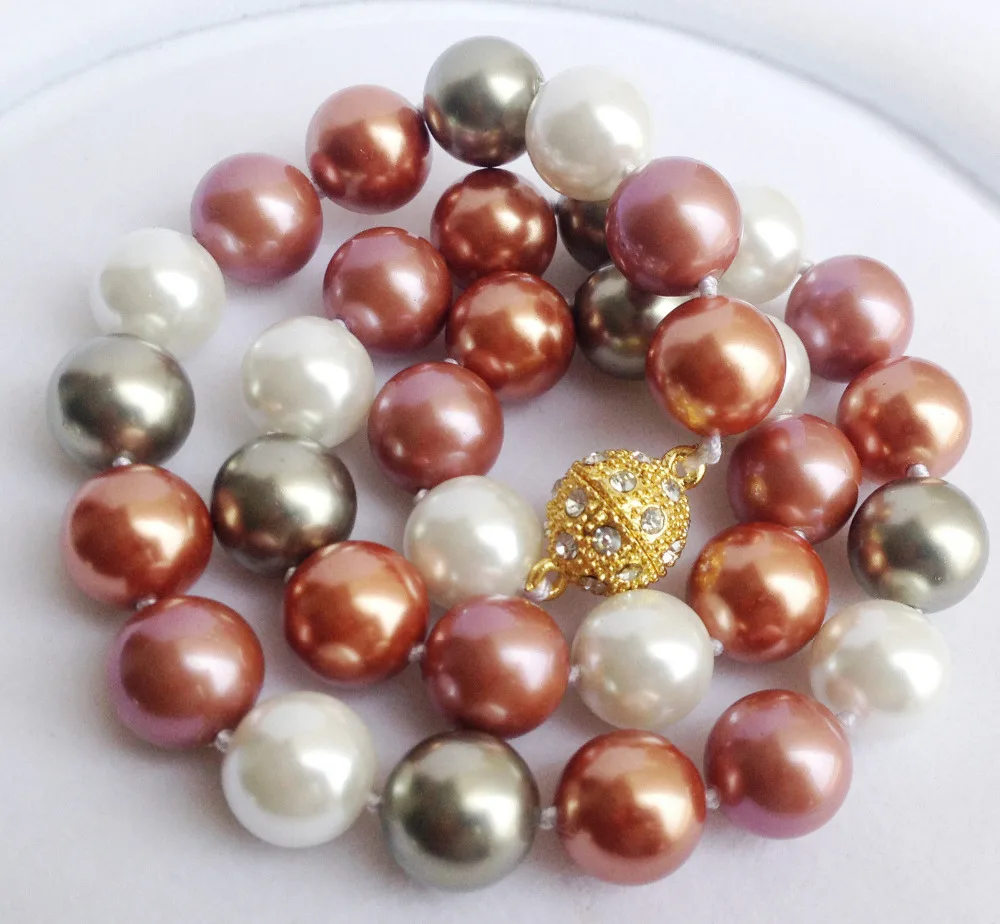 

song voge gem nanJ0214 Multicolor South Shell Pearl Necklace Magnet Clasp