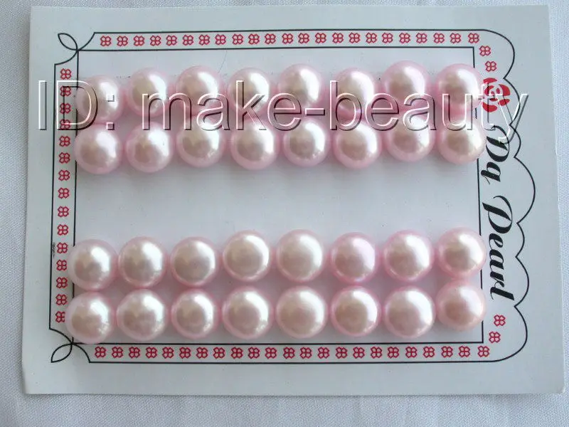 

Free shipping wholesale 16pair 11mm round pink freshwater cultured pearl earrings h693