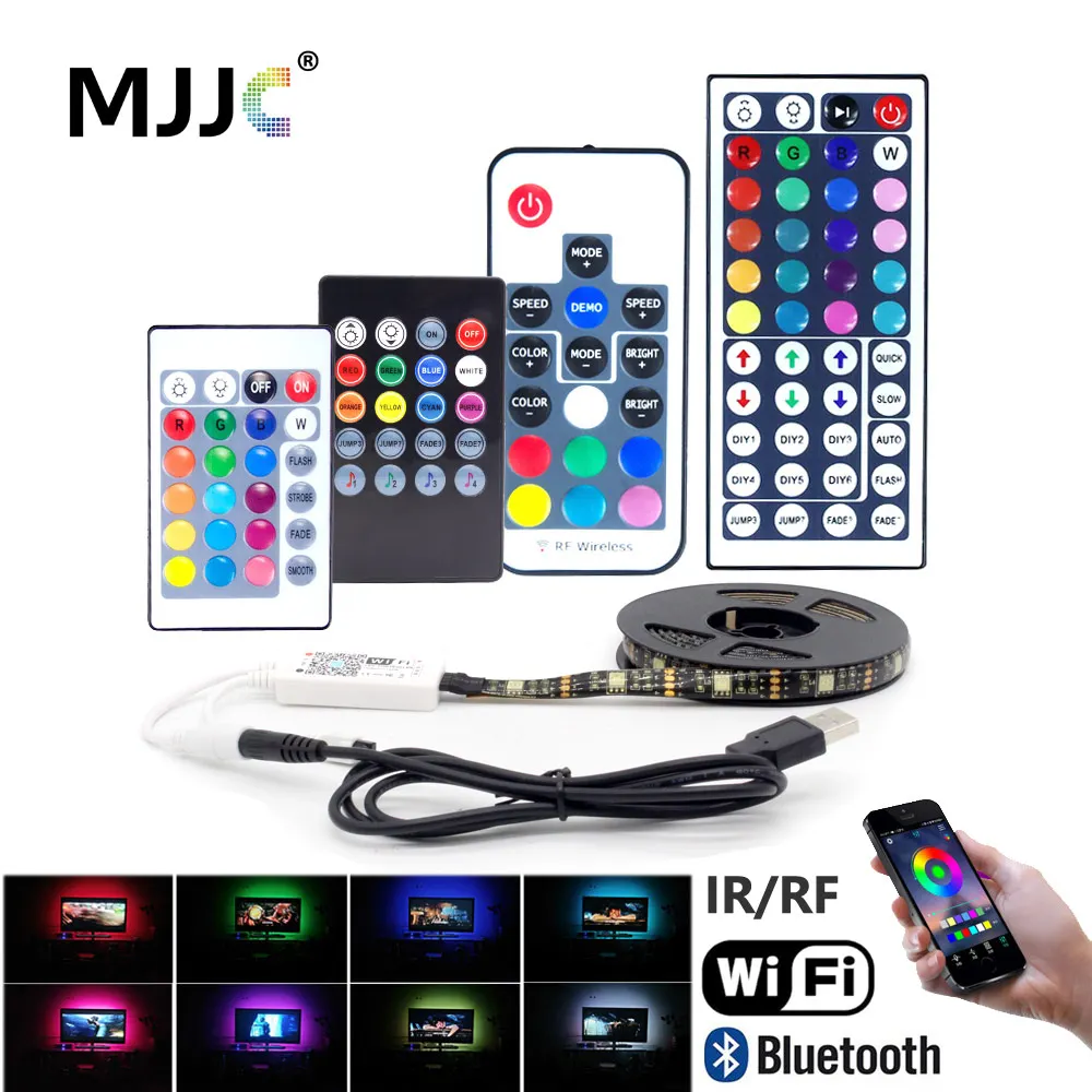 

LED Strip Light USB 5V Wifi RGB Tape Waterproof SMD 5050 Music Ambilight TV Background Tira LED Bluetooth Flexible Stripe Lights