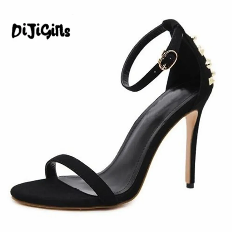 

Fashion Rivets Sandals Women's Summer Shoes Strappy Sandals High Heels Sexy Pumps Ankle Strap Wedding Shoes Size 35-40