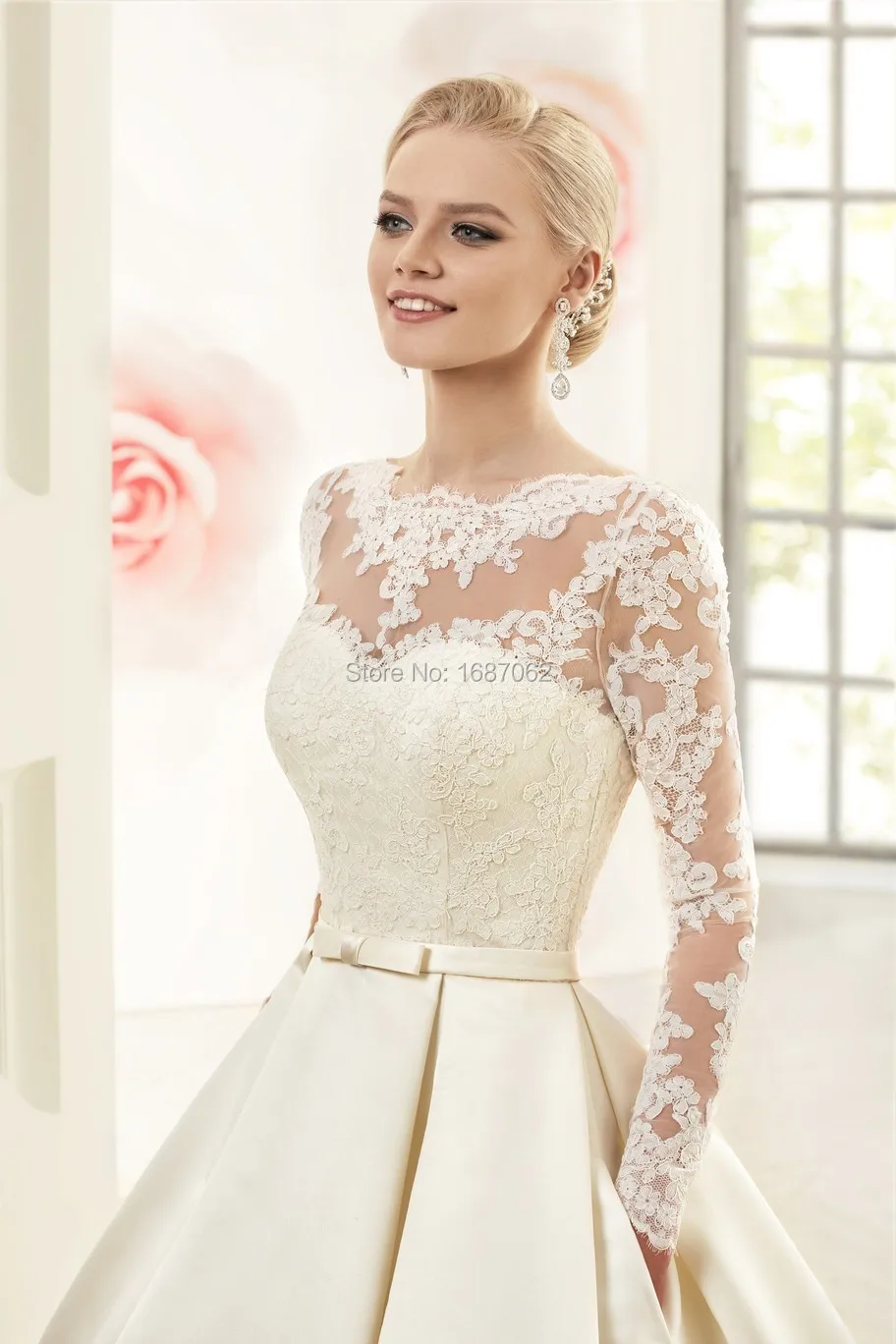 Online Long Sleeves Satin Vintage Wedding Ball Gown Online Long Sleeves Satin Vintage Wedding Ball Gown Boat Neck Sweep Train Bridal Vestidos De Novia 2017 Hochzeitskleid Aliexpress Mobile