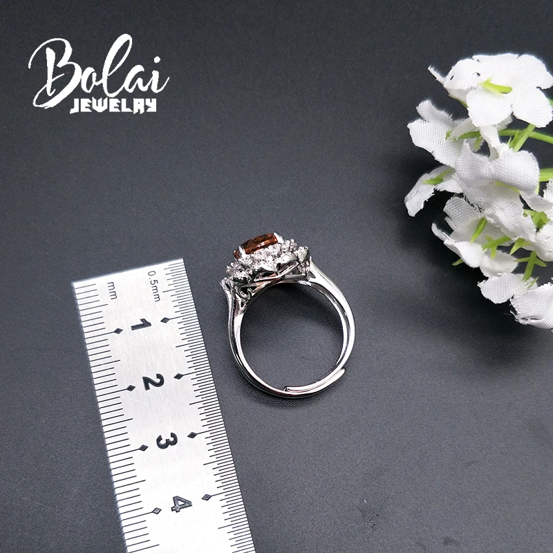 Bolaijewelry, изменение цвета, кольцо из зултанита, 925 пробы, серебряное, с драгоценным камнем, элегантный дизайн, хорошее ювелирное изделие для женщин, повседневная одежда