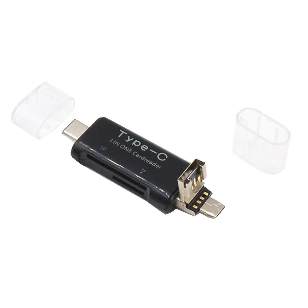 3 в 1 type C/Micro USB/USB 2,0 SD/TF кардридер адаптер для OTG дома, путешествий, офиса и т. д. Android/PC