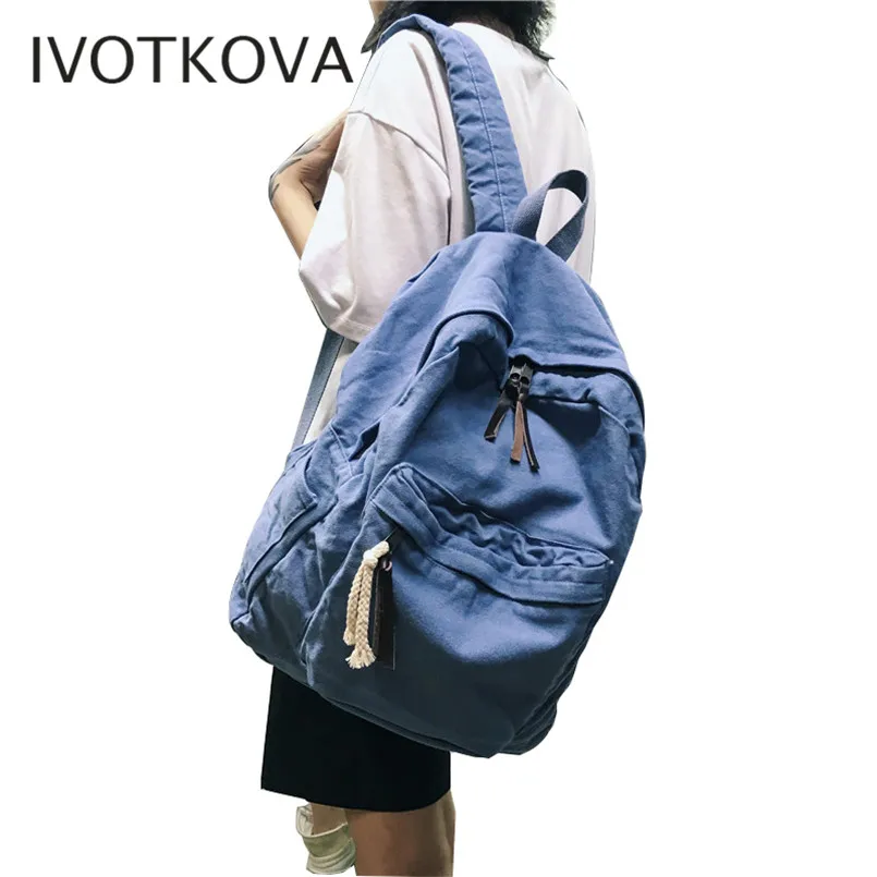 

IVOTKOVA Women backpack new denim female fashion school bags daily shopping rucksack for women mochila casual women's package