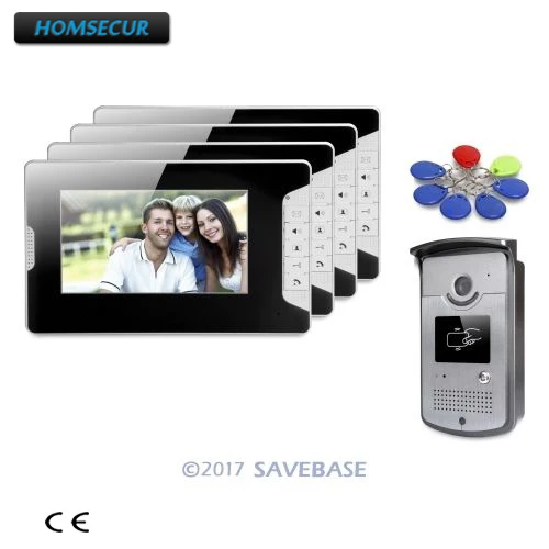 

HOMSECUR 7" Video Security Door Phone with Keyfobs Unlocking Camera for Home Security