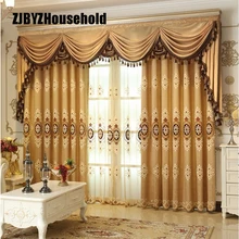 Europe Style Curtains Luxury Embroidered Curtains For Living room Modern Window Curtain Valance for Bedroom