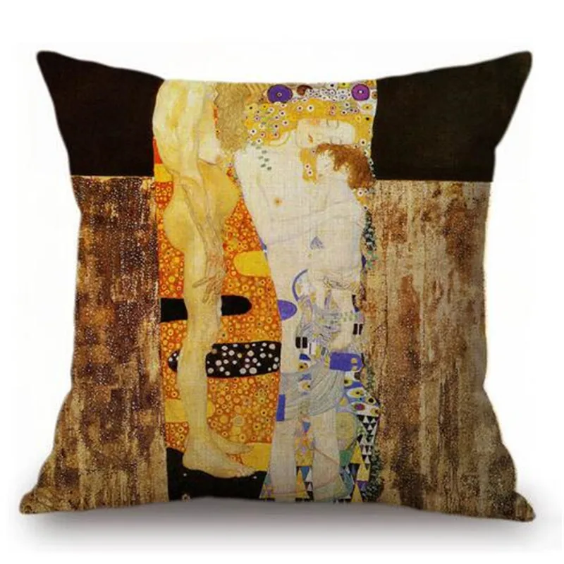 Роскошный золотой чехол для подушек с масляной росписью, коллекция Gustav Klimt, домашний декоративный диван, кофейное автомобильное кресло, наволочка