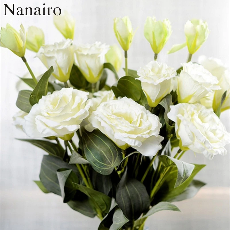 

3 bifurcation 70CM Silk Artificial Rose Flower Bouquet For Wedding Decoration Wreath Plant Table Arrangement Cheap Fake Flowers
