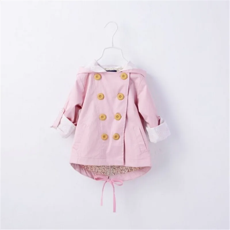 Куртка для девочек весенне-осеннее пальто с капюшоном для девочек хлопковая куртка для девочек от 2 до 10 лет, желто-розовый плащ-ветровка верхняя одежда