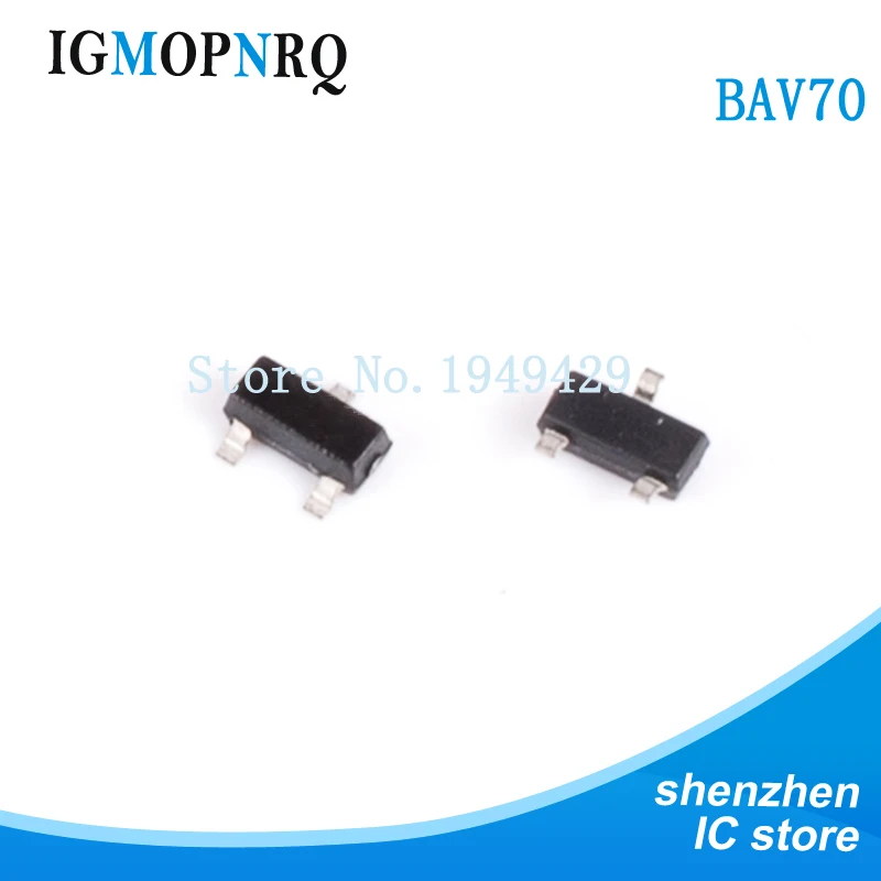 100 шт./лот Новый BAV70 A4 SMD Триод SOT-23 транзистор 0.2A 70В | Электронные компоненты и